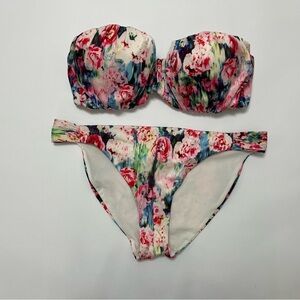 H&M floral strapless bikini - size 8